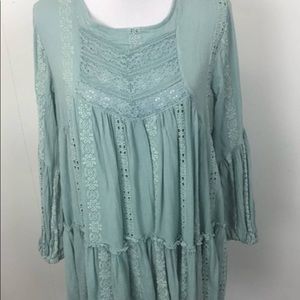 Free People Kiss Kiss tunic in Blue Zen